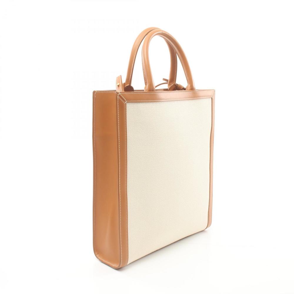 Celine Small Bag Vertical Brown White Leather Tote